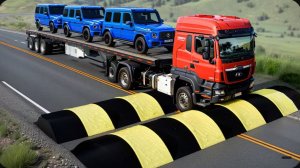 Автомобили против двойных лежачих полицейских, низких труб и уступов ▶️ BeamNG Drive