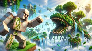ГОЛЕМ против БОССА-КИТЯ-ИМПЕРАТОРА в Minecraft 🐋Minecraft: Апокалипсис на парящем острове! 💥
