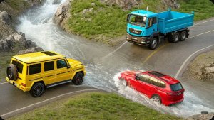 Автомобили против быстрой реки #3 в BeamNG Drive!