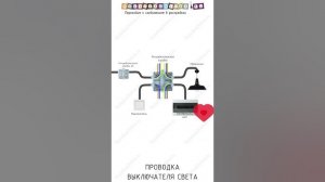 Проводка выключателя света и соединение проводов в распределительной коробке #электрика #выключатель
