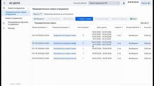 Подача фактической заявки на цикл за сотрудника (Для Ответственного за ПР)