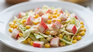 Вкуснейший салат с крабовыми палочками и капустой - Салат за 5 минут - рецепт