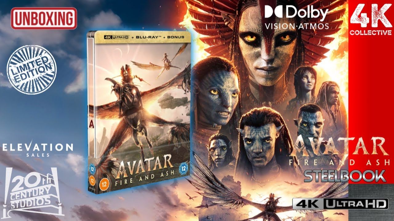 James Cameron’s Avatar Fire and Ash 4K Ultra HD & Blu-ray + Blu-ray Bonus disc SteelBook Unboxing смотреть онлайн