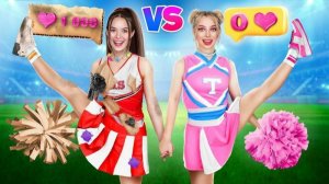 Бедная Популярная vs Богатая Непопулярная Чирлидерша! Кто Станет Лучшей Чирлидершей Тим Тин