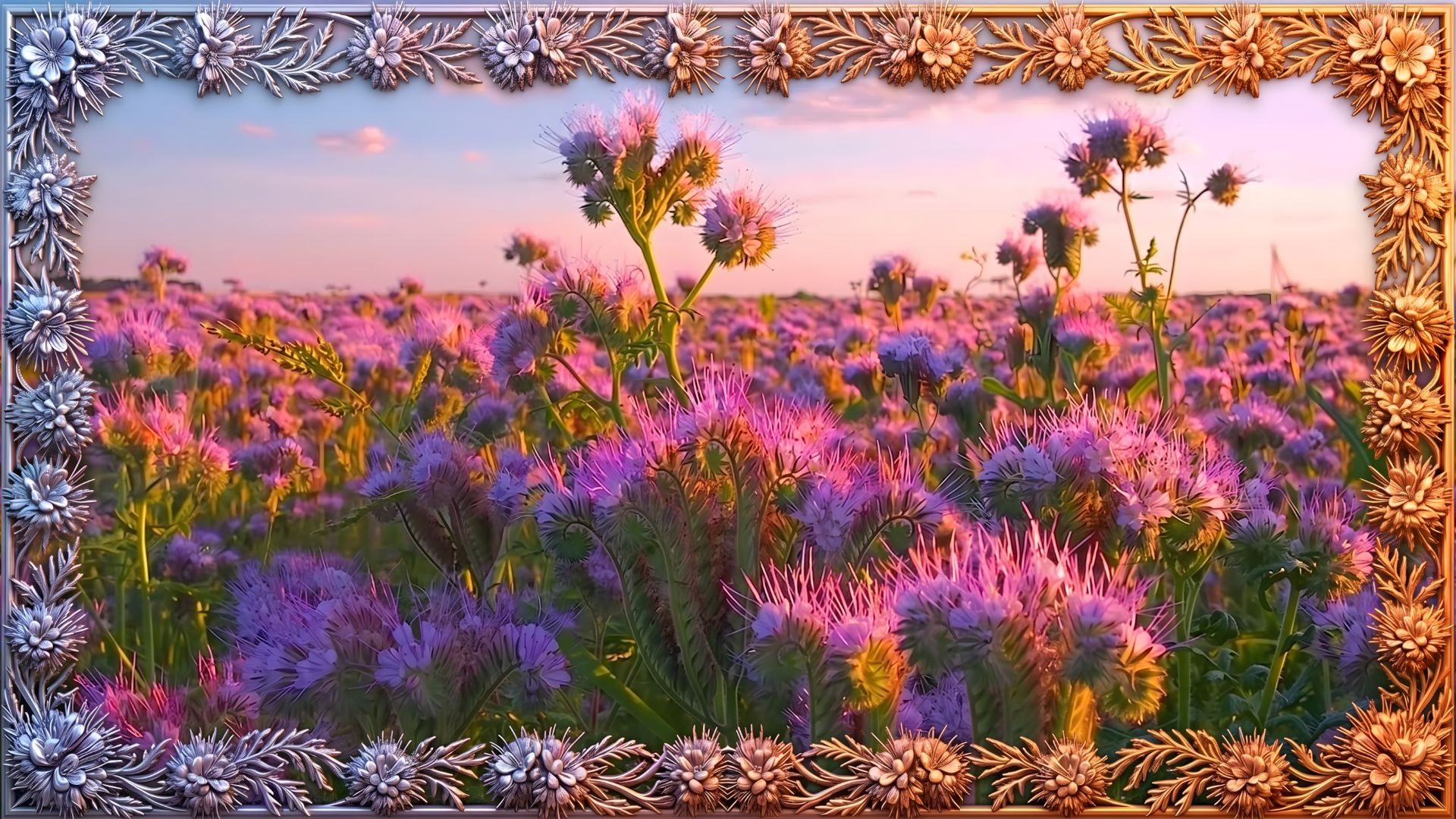 🌸Щебетания птиц и жужжания пчел — прекрасные успокаивающие мелодии живописного цветочного поля.