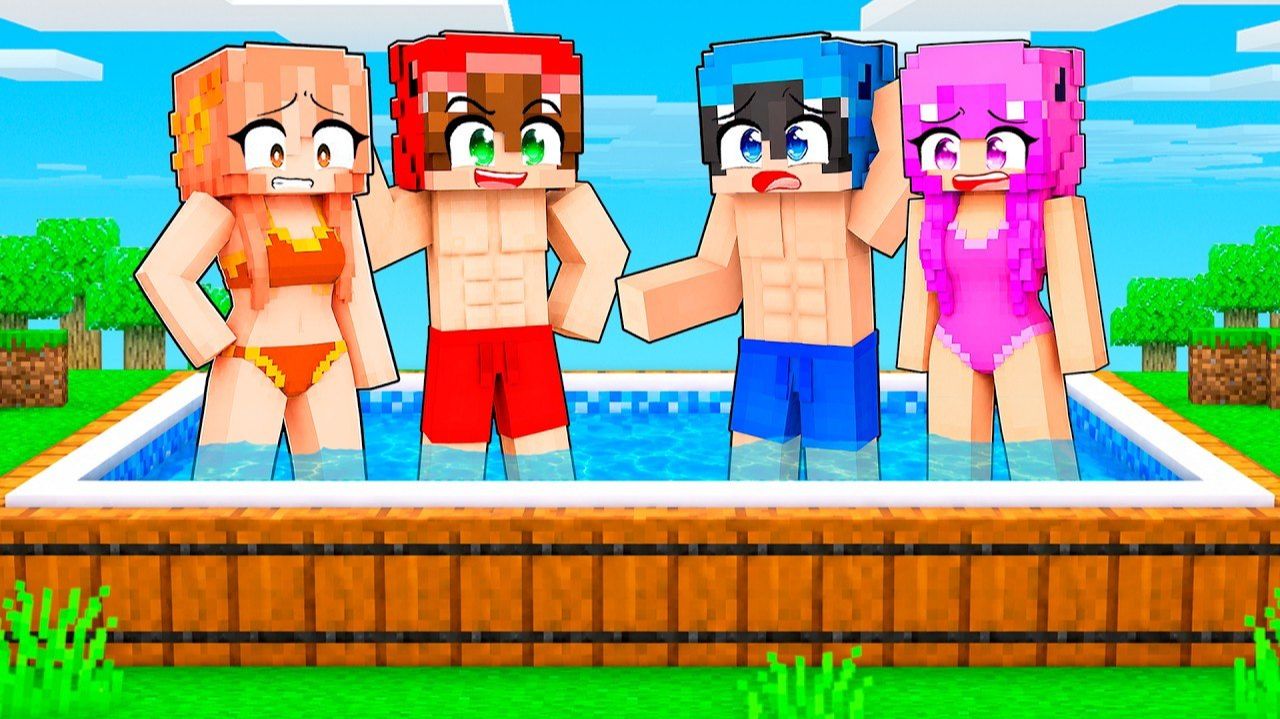 ЧТО БУДЕТ ЕСЛИ ЖИТЬ 100 ДНЕЙ В ГИГАНТСКОМ БАССЕЙНЕ В MINECRAFT