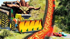 МУЛЬТИКИ ПРО МАШИНКИ ТАЧКИ Молния Маквин Побег от Монстр Трака в BeamNG.Drive 🚗