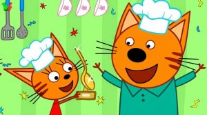 Три Кота! Котята Учаться Готовить Вместе С Родителями! Мини Игры С Котятами.