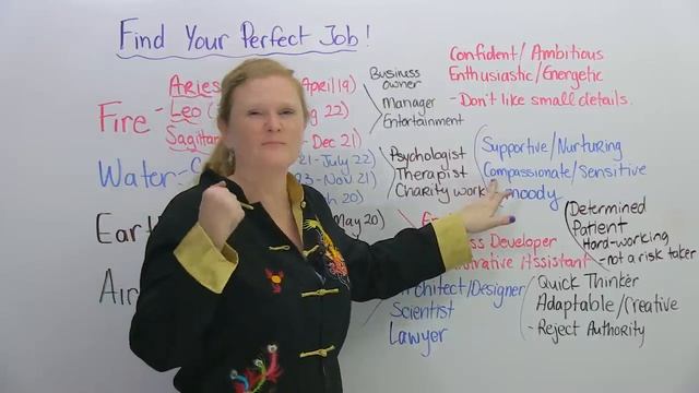 Improve your English vocabulary with astrology! Personalities and Professions