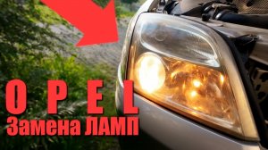 Как поменять лампу ближнего света Opel Вектра C. Передние фары.