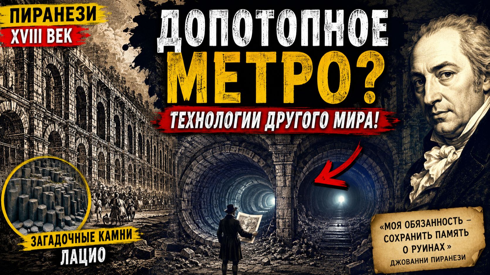 ОСТАТКИ ДОПОТОПНГО МЕТРО XVIII ВЕКА НА ГРАВЮРАХ ПИРАНЕЗИ? Технологии другого мира! смотреть онлайн