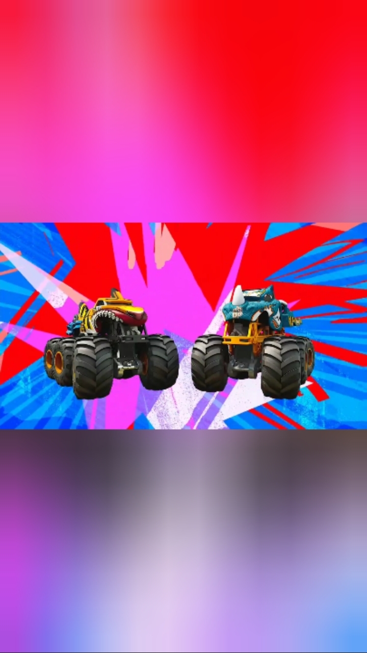 Tiger shark and Rinomite Power smasher | Hot Wheels monster trucks.