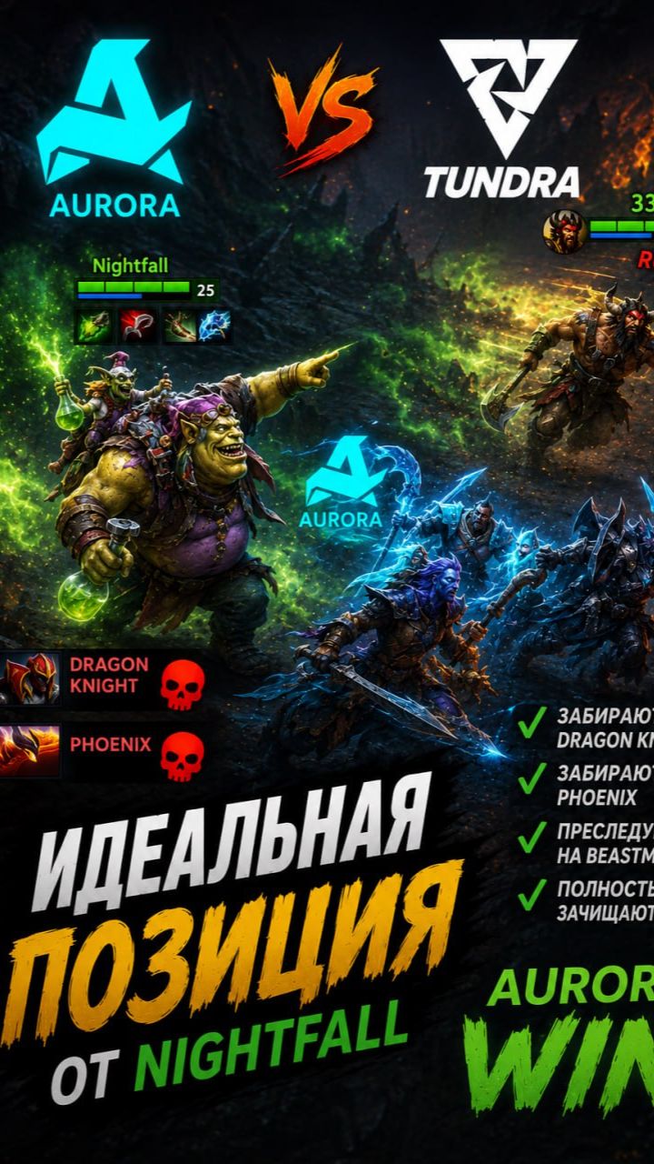 Идеальный капкан! Nightfall занимает позицию на миллион, а Aurora стирает Tundra Esports под крики