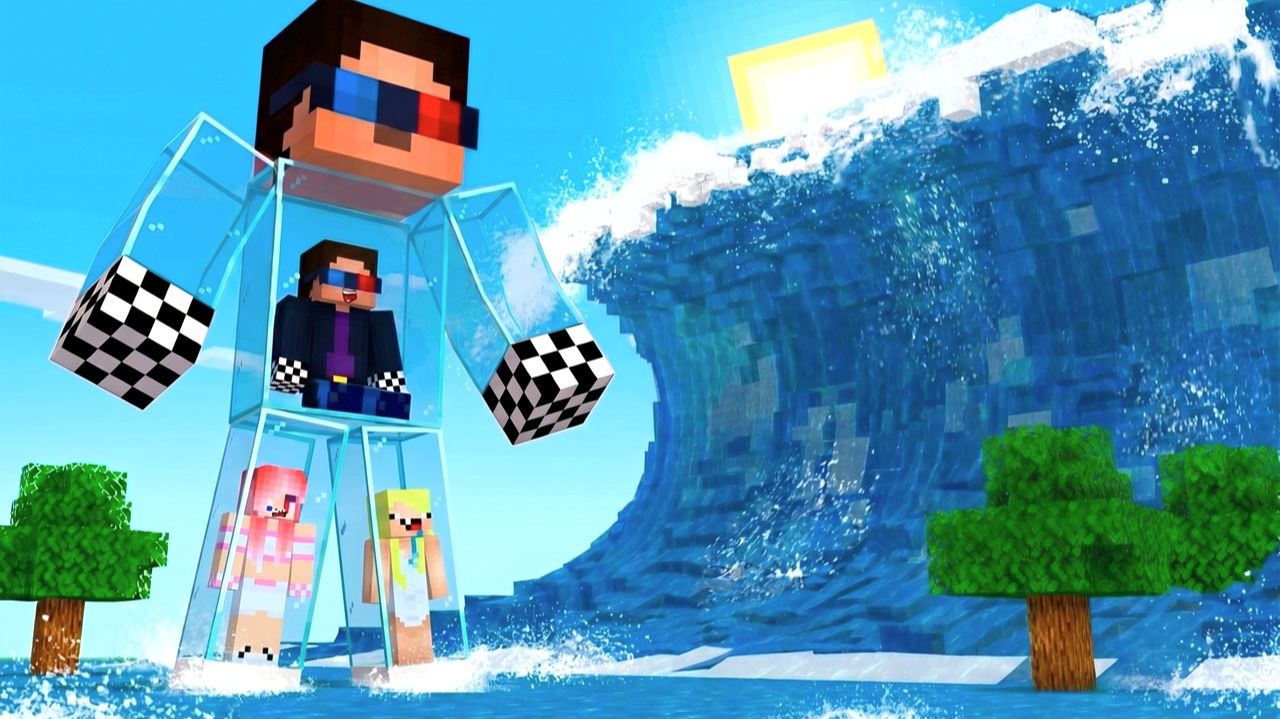 🪟СТЕКЛЯННЫЙ ДОМ ШЕДИ ПРОТИВ ЦУНАМИ В МАЙНКРАФТ! MINECRAFT смотреть онлайн