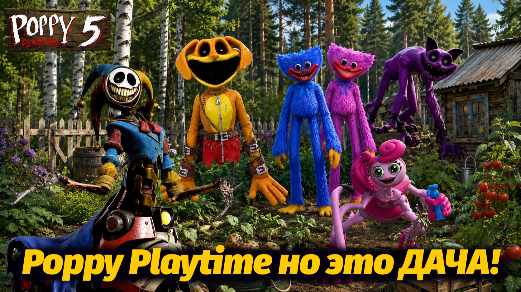 Пока все копают картошку мы ищем монстров Poppy Playtime! природа BeeBeeTV и Buggy Huggy на русском смотреть онлайн