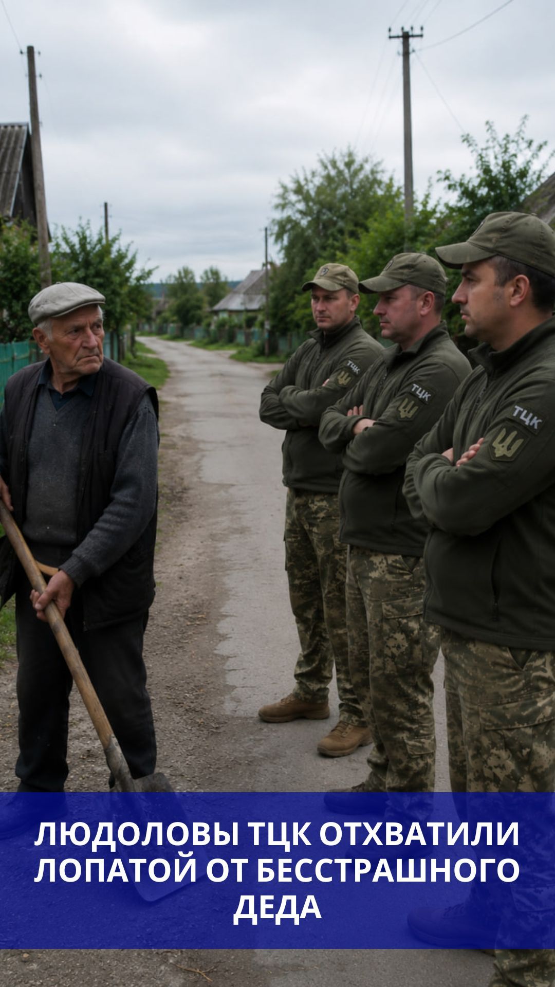 На Западной Украине пожилой мужчина бойко отбил у ТЦК своего соседа с помощью лопаты