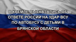 В Кремле высказались об ответе России на удар ВСУ по автобусу с детьми в Брянской области