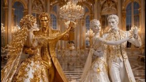 Weird AI Music Video — Silver & Gold Crystal Dancers • dark Waltz at Fantasy Baroque Palace