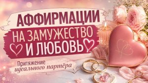 АФФИРМАЦИИ НА ЗАМУЖЕСТВО И ЛЮБОВЬ | Притяжение идеального партнёра