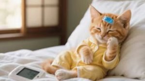 У РЫЖЕЙ КОШЕЧКИ ПОДНЯЛАСЬ ТЕМПЕРАТУРА, ПОКА МАМА БЫЛА В ОТЪЕЗДЕ🐱🌡️