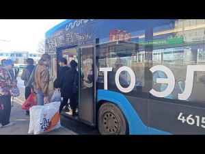 Поездка на Электробусе КАМАЗ 52222 по маршруту Варшавское Шоссе Дом 124-Метро Южная