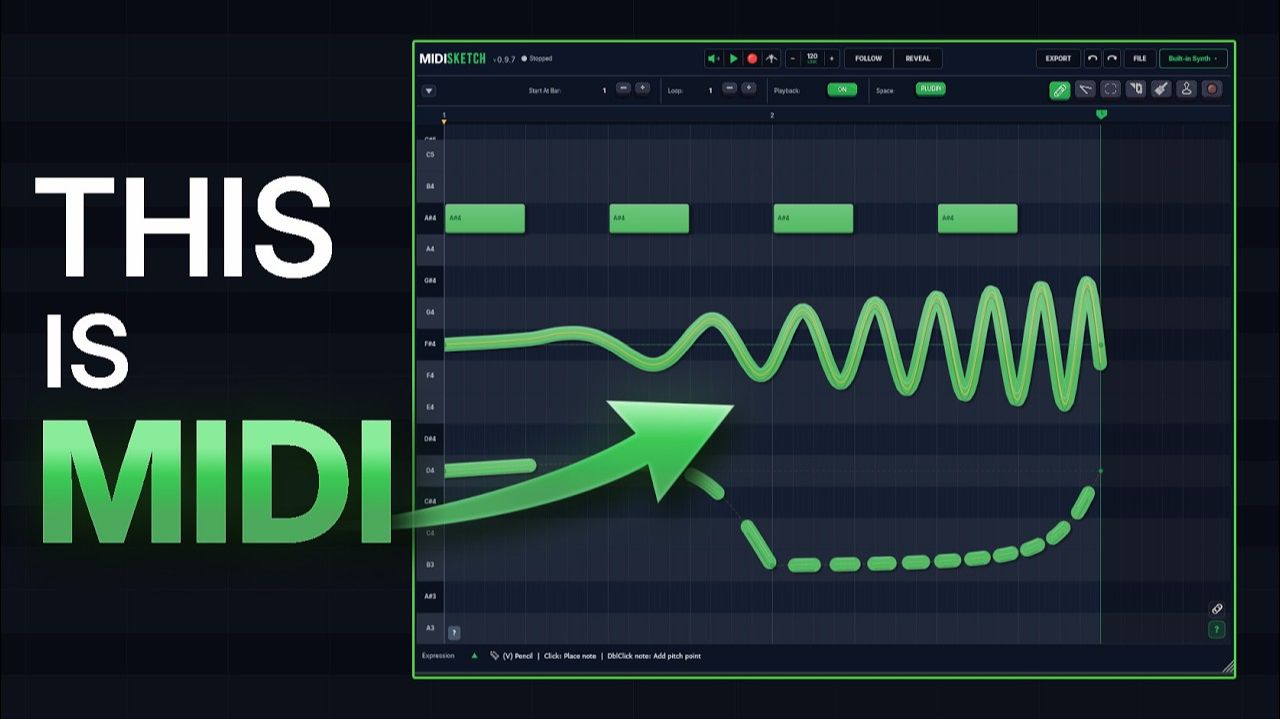 MIDIScout MIDISketch: Fixed Piano Roll