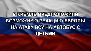 В Кремле предположили возможную реакцию Европы на атаку ВСУ на автобус с детьми