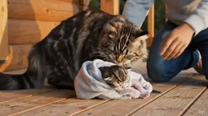 «Она всю ночь просидела рядом со своим ребенком… Боясь закрыть глаза 😭🐾❤️»