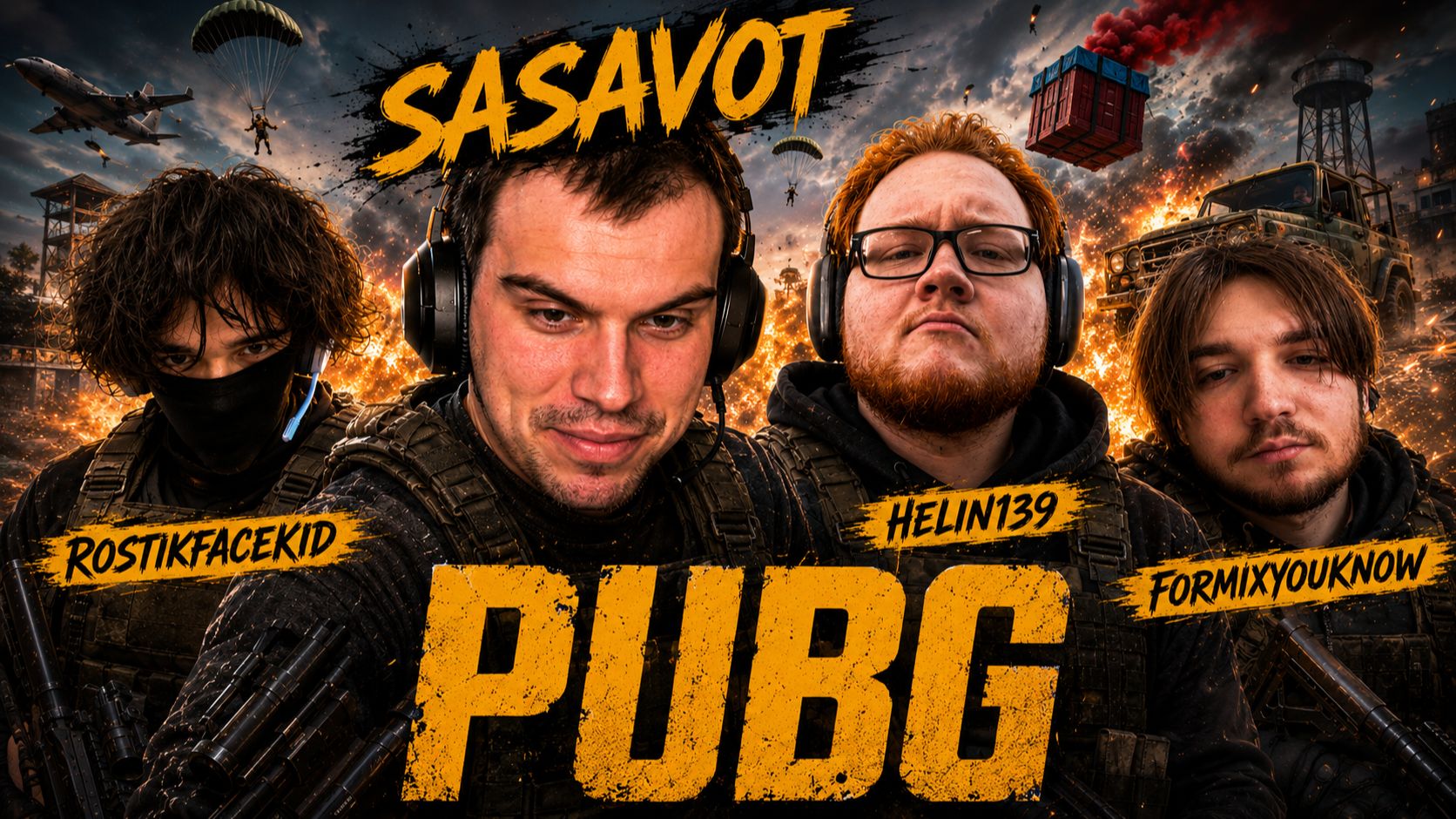 ГЛЕБ СКВАДОМ ИГРАЕТ в PUBG | SASAVOT (Хелин, Ростик и Витя) смотреть онлайн