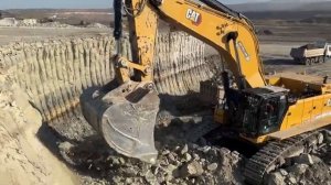 Caterpillar 395 Excavator Loading Overburden At Massive Mine - Sotiriadis Mining