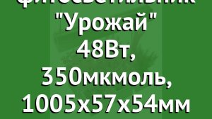 Светодиодный фитосветильник Урожай 48Вт, 350мкмоль, 1005х57х54мм обзор WST 08-1