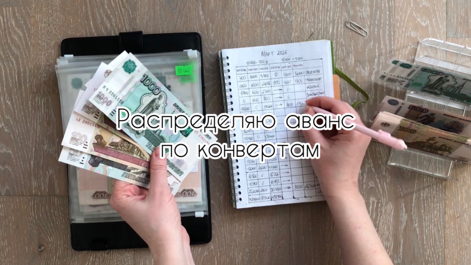 Распределяю аванс по конвертам