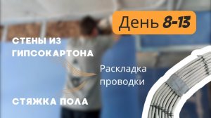 Стены, проводка по потолку и полу, стяжка пола