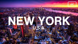 Нью-Йорк, США 🇺🇸 Видео с дрона 4K Ultra HD — полет над Нью-Йорком