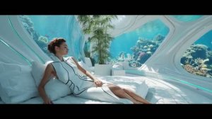 Paradise Beach 2107 год. Футуристическая гавань на берегу океана и эмбиентная музыка для умиротворен