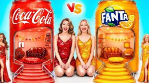 Строим Удивительный Кукольный Домик | Кока-Кола vs Фанта