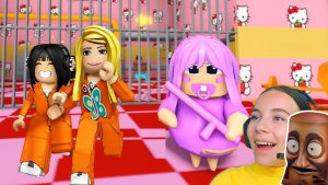 ПОБЕГ ОТ ДЕВОЧКИ БАРРИ С АЛЁНОЙ в ROBLOX!