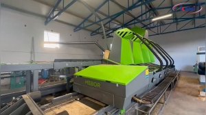 Вертикальная ленточная пилорама Mebor VTZ-1400 PLUS. Распиловка бревен на необрезные доски и брусКАМ