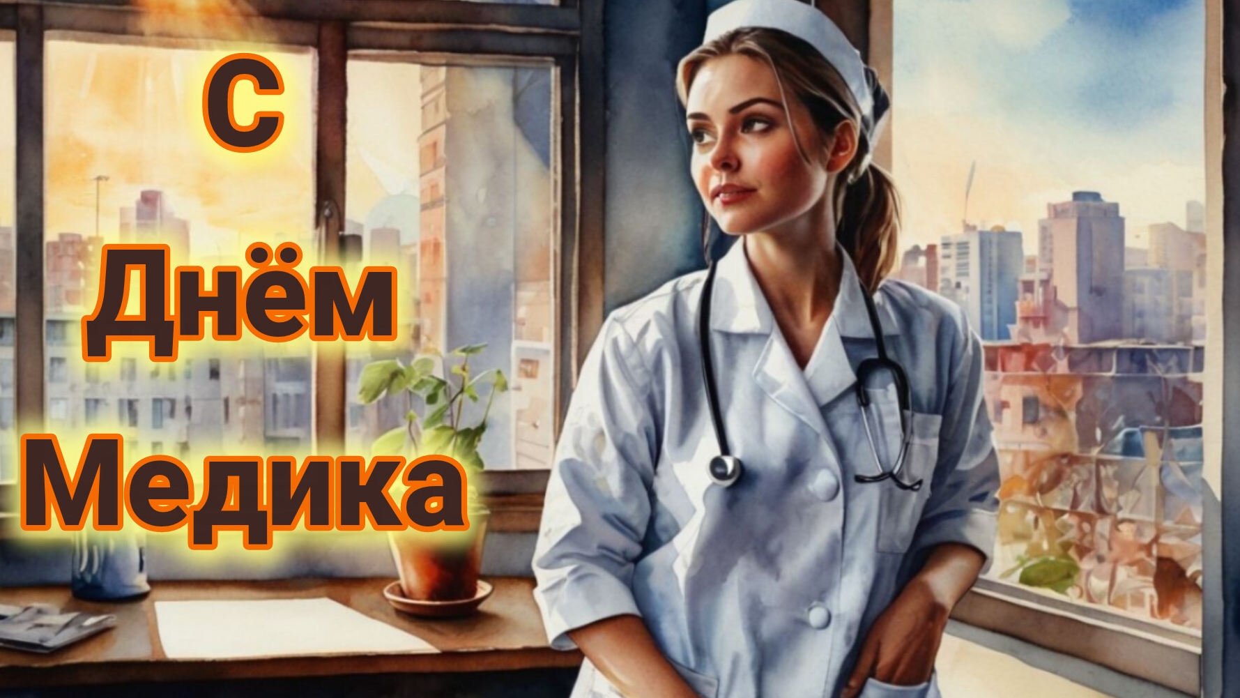 С днём медицинского работника! Красивая музыкальная открытка.