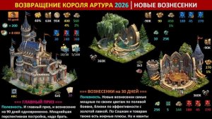 Обзор события «Возвращение короля Артура» 2026 в FoE (механика ивента, призы, советы по игре)