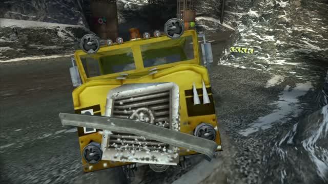 Гонки. Машинки. Вид из кабины грузовика. MotorStorm Arctic Edge PS2