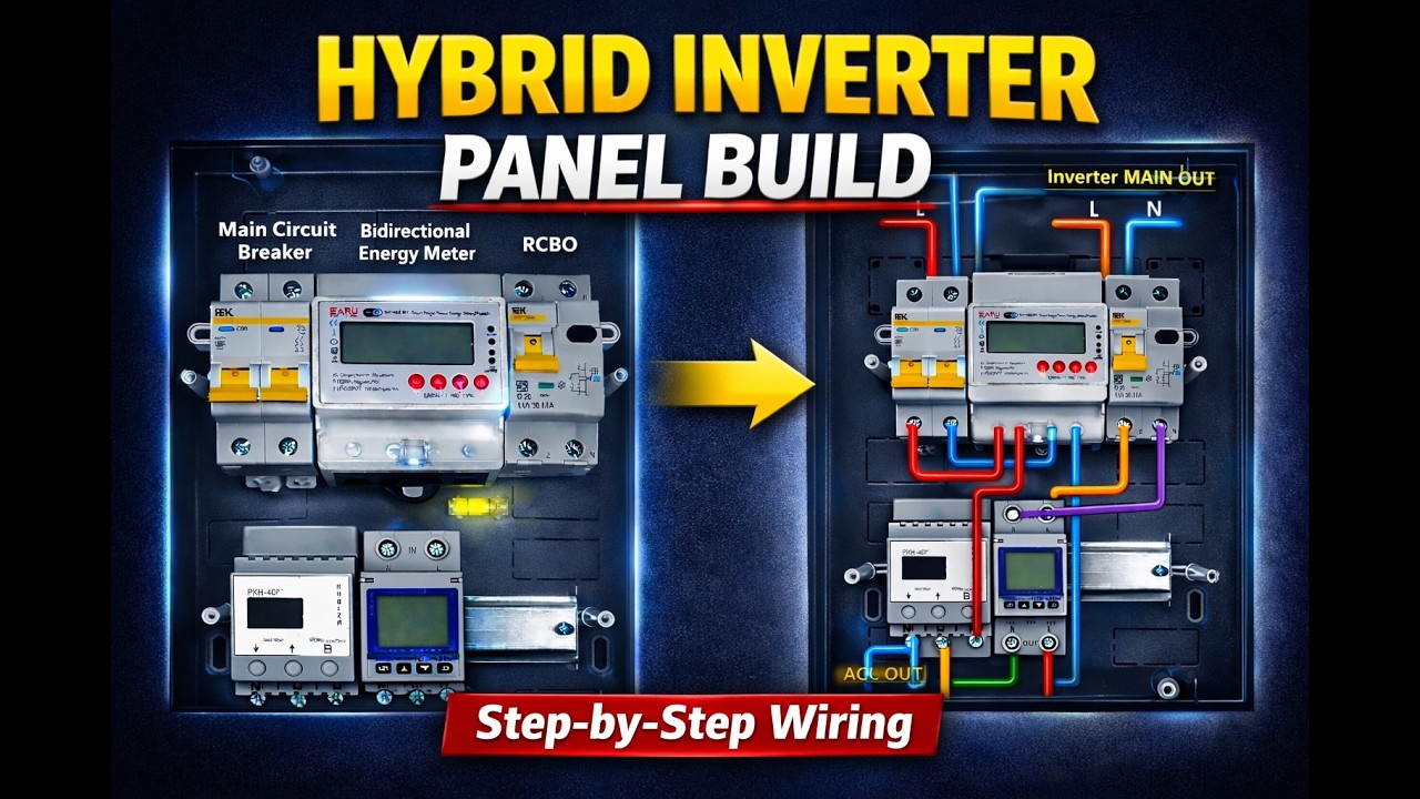 Step-by-step installation of a distribution board for a hybrid solar inverter. смотреть онлайн