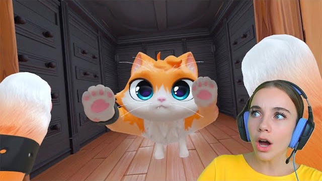 КОТ СМОТРИТ В ЗЕРКАЛО! I Am Cat VR смотреть онлайн