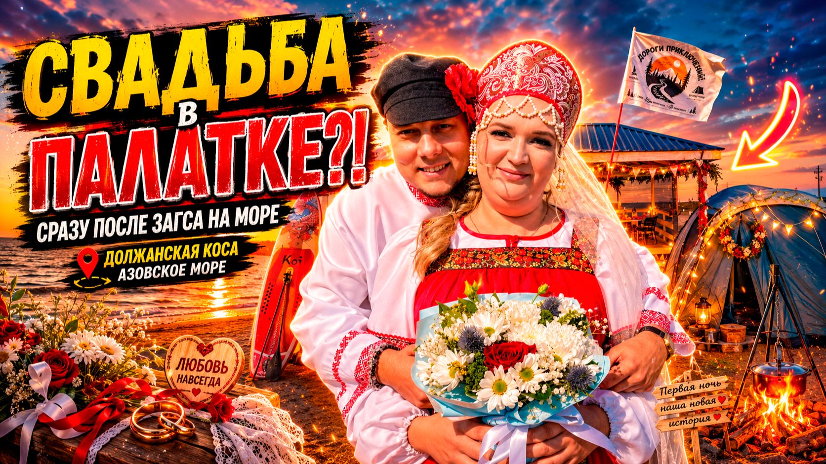 В ДЕНЬ СВАДЬБЫ МЫ СБЕЖАЛИ НА МОРЕ С ПАЛАТКОЙ