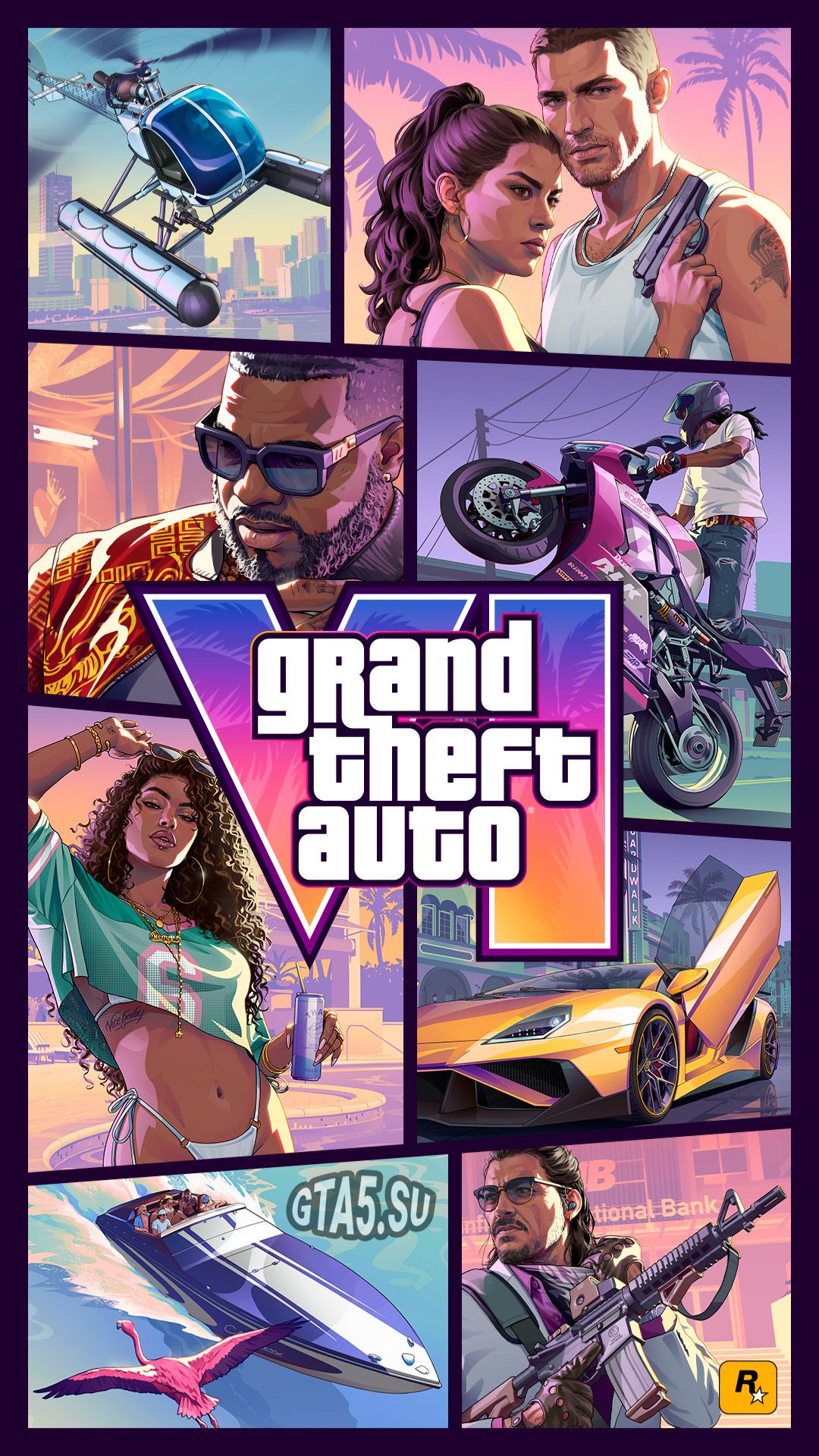 GTA 6 официальная обложка игры Grand Theft Auto VI