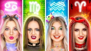 Мы Удочерили Четверняшек! Alt Girl, Soft Girl, E-Girl и Indie Kid В Знаках Зодиака Тим Тин