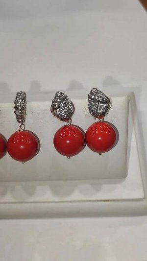 Крупные яркие серьги коралл😍🔥