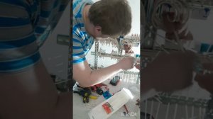 сборка основного электрического щита на самодельный раме из дин реек