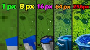 1px vs 8px vs 16px vs 64px vs 256px vs 512px ТЕКСТУРЫ