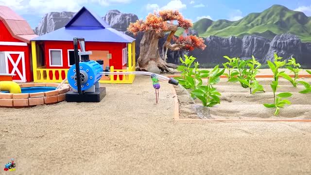 Мультфильм: Самодельный гигантский фильтр для воды на базе мини-трактора 💧 Чистая вода для сельског